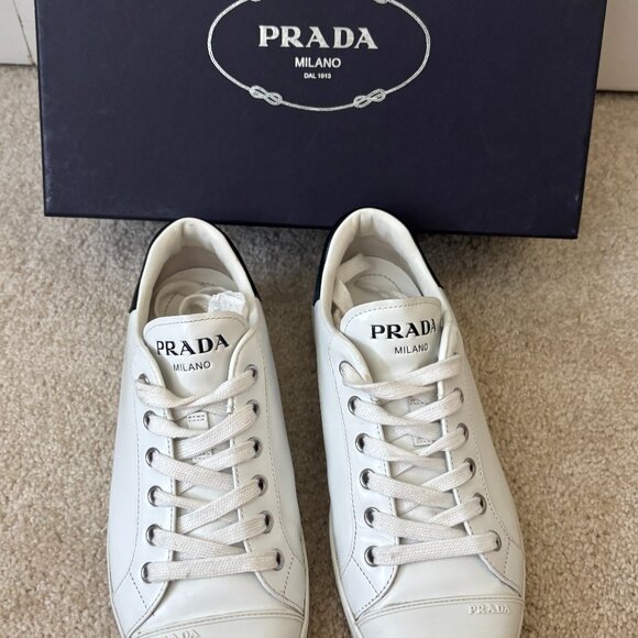 Prada white sneakers - Picture 1 of 8